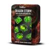 Inclusion Resin Dice Set- Green Dragon: Dragon Storm: FanRoll