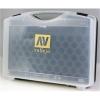 Plastic carrying case with 80 spaces for 18 ml bottles