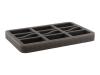 HS035BF03BO 35 mm (1.4 inch) half-size Figure Foam Tray with base - 6 large Tanks and Gun Turrets