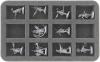 HS035WH12 35 mm (1.4 inch) half-size Figure Foam Tray with 12 cut outs for Necromunda - Escher Gang