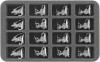 HS040BF05BO 40 mm (1.6 inches) half-size Figure Foam Tray with 16 slots