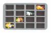 HS050KR07 50 mm (2 inch) half-size Figure Foam Tray for 16 Krosmaster figures