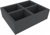 FSMELX100BO 100 mm Full-Size foam tray with 4 compartments