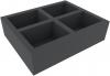 FSMELX060BO 60 mm Full-Size foam tray with 4 compartments