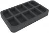 HSBE035BO 35 mm (1.4 inches) half-size Figure Foam Tray with 10 slots
