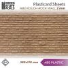 ABS Plasticard - ROUGH ROCK WALL Textured Sheet - A4